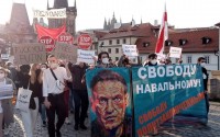Акция в поддержку Навального в Праге