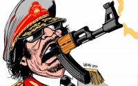Карикатуры о событиях в Ливии